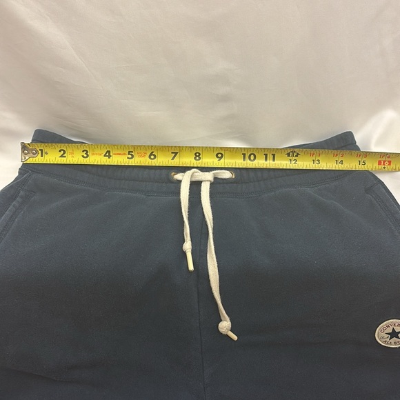 CONVERSE Gently Worn Men’s Fleece Sports Shorts Navy Blue - Size Small - Picture 8 of 10